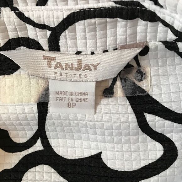 TanJay black and white blazer | jacket 8 Petite - Picture 10 of 11